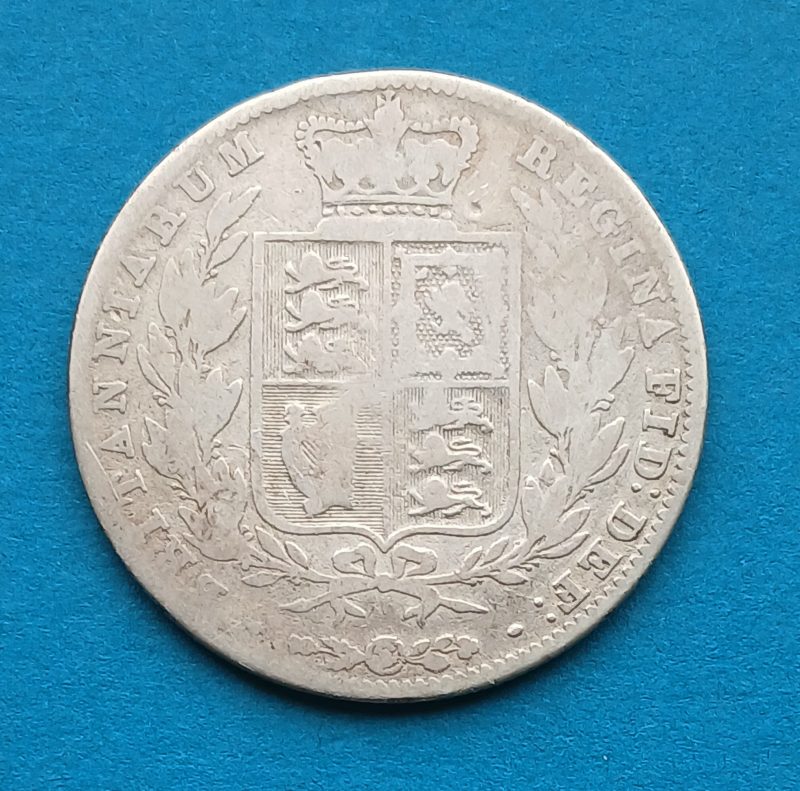 1843 Halfcrown Victoria .925 Silver. Rare. (#430)