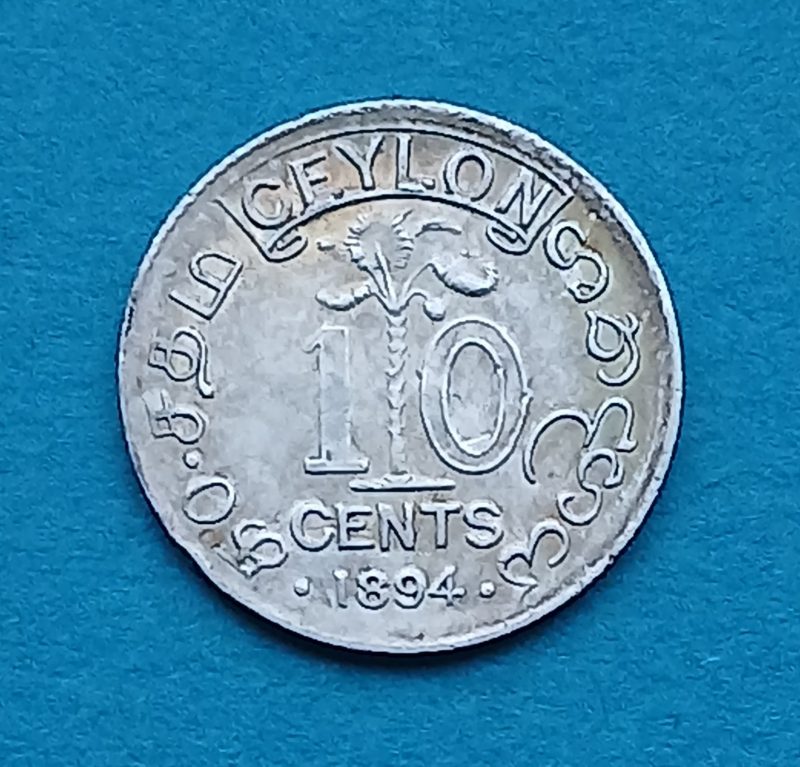 1894 Ceylon 10 Cents (#418)