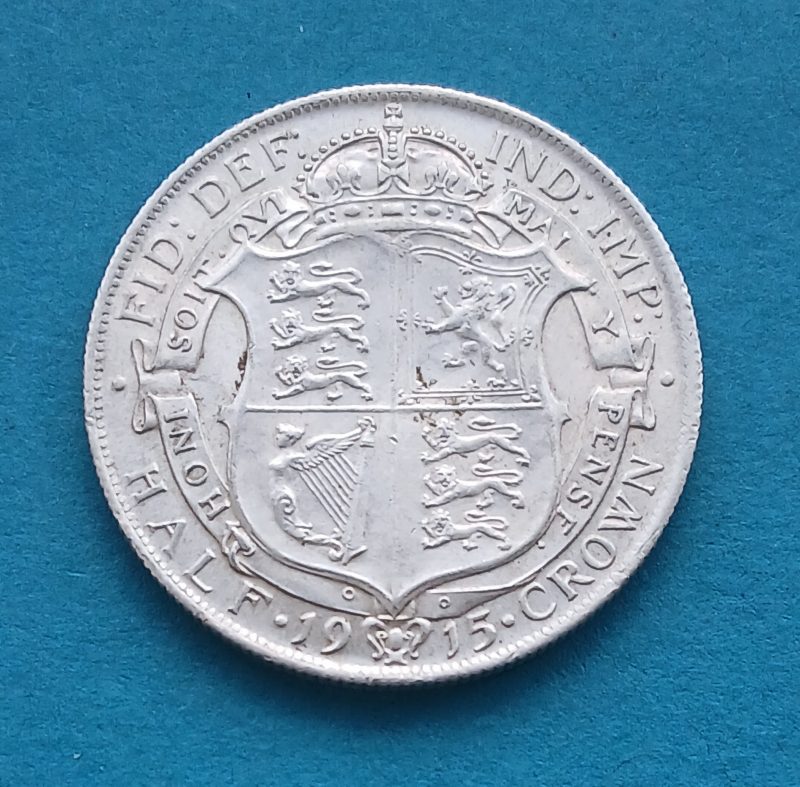 1915 Half Crown George V -925 Silver (#435)