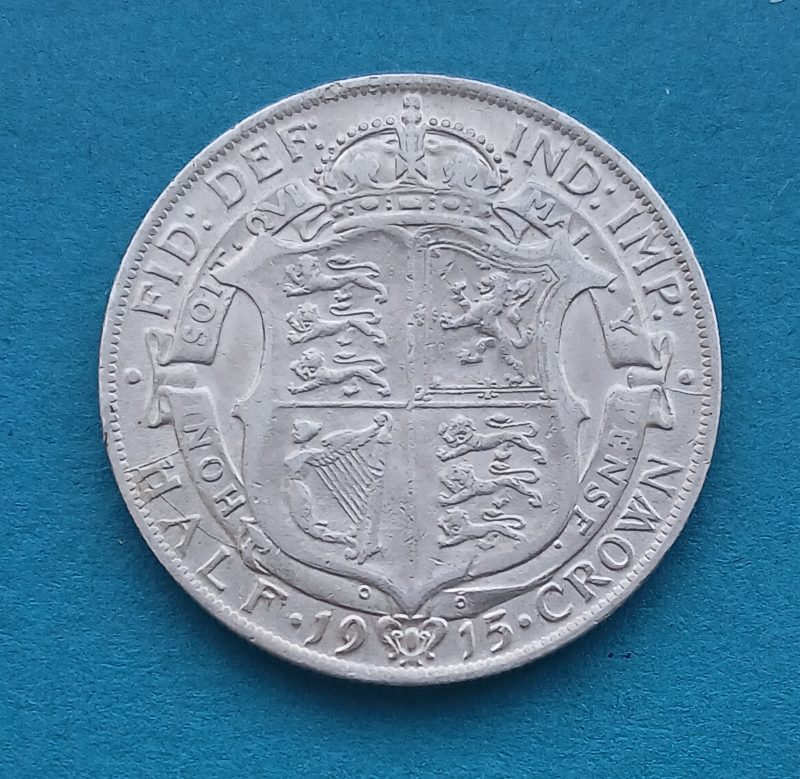 1915 Half Crown George V -925 Silver (#437)