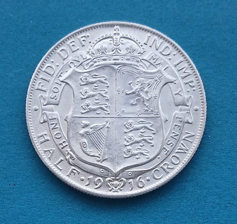1916 Half Crown George V -925 Silver (#438)
