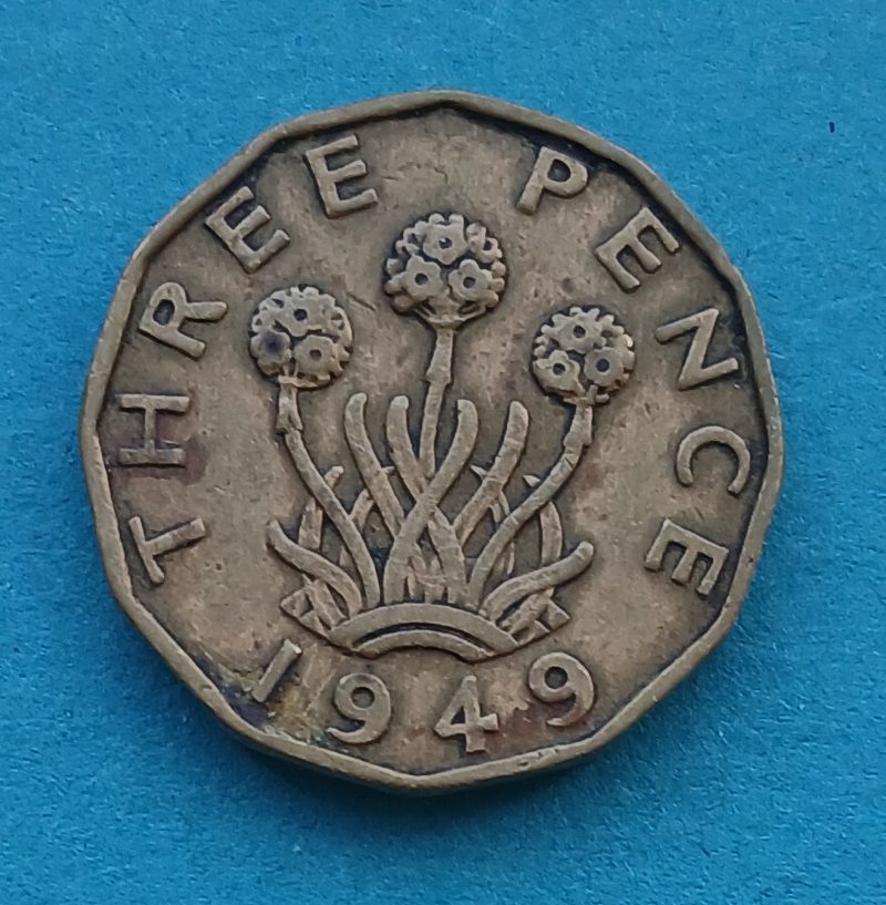 1949 Threepence George VI  3d (#495)