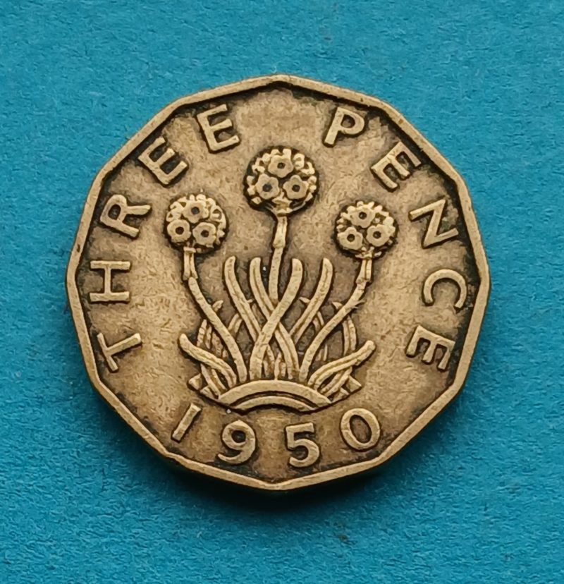 1950 Threepence George VI Scarce (#529)