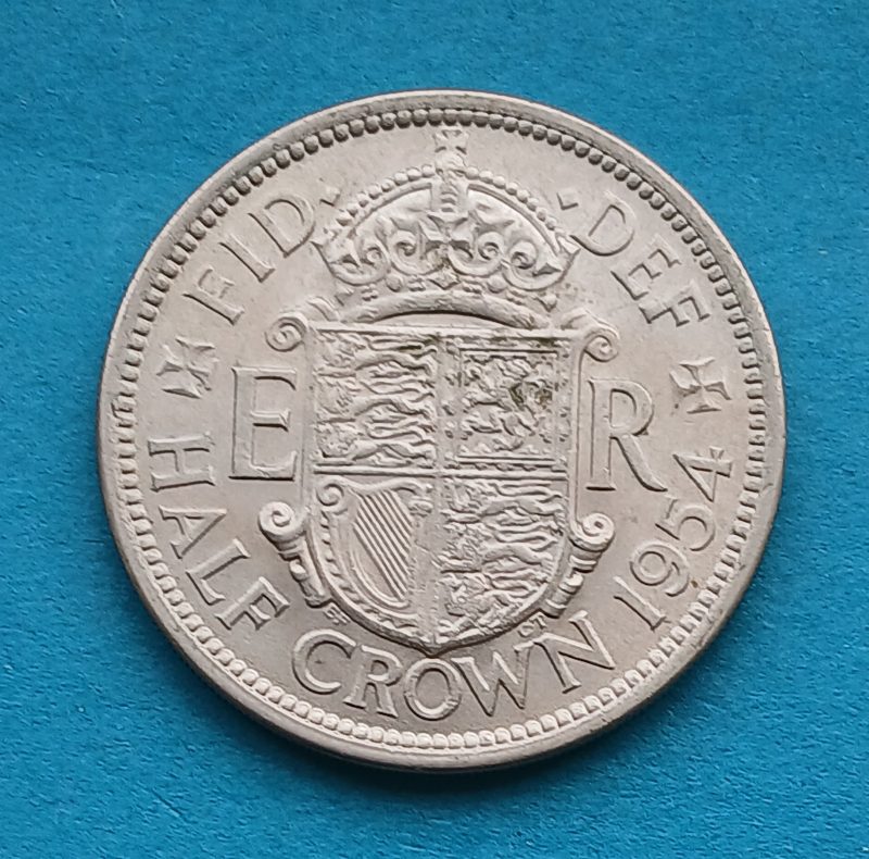 1954 Half Crown Elizabeth II Lustrous (#557)