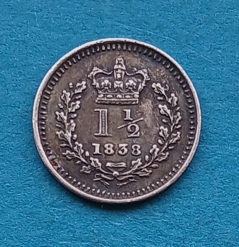 1838 Victoria Three Halfpence (#575)