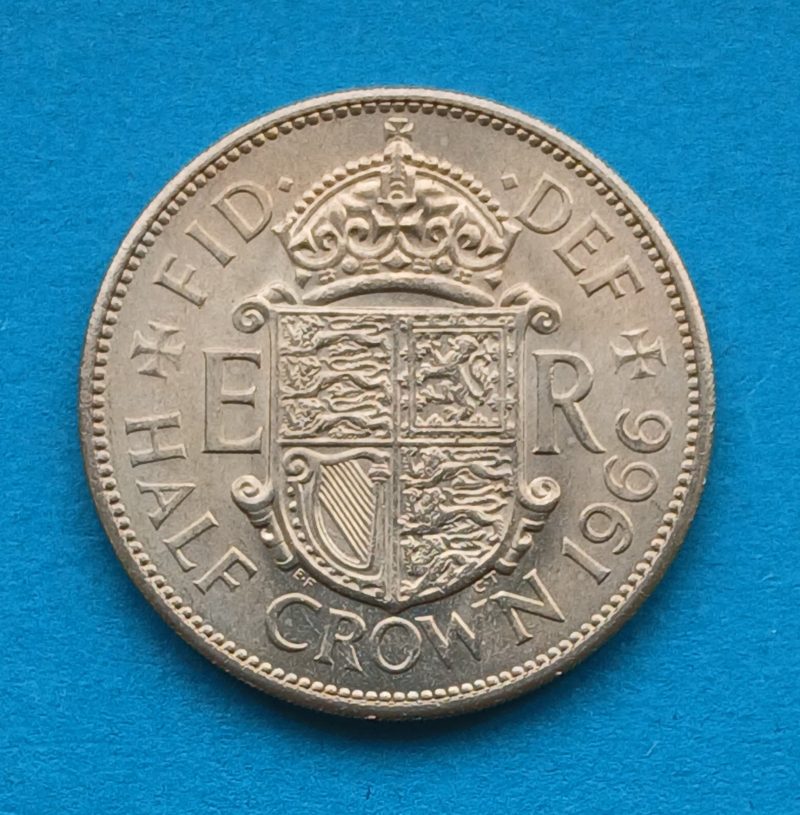 1966 Elizabeth II Half Crown Unc - Bag marks (#588)