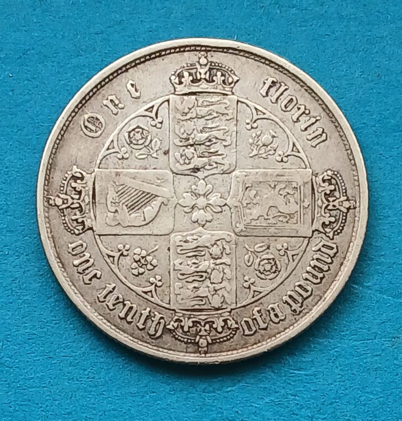1853 VICTORIA Gothic Florin Good gap filler - Keen price (#629)