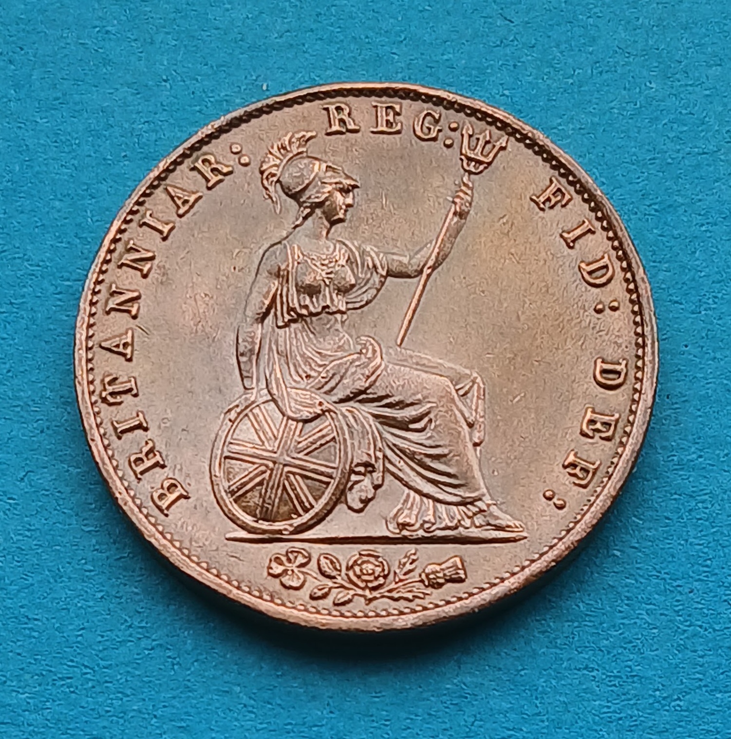 1855 Halfpenny Victoria Nice example but cleaned (#637)