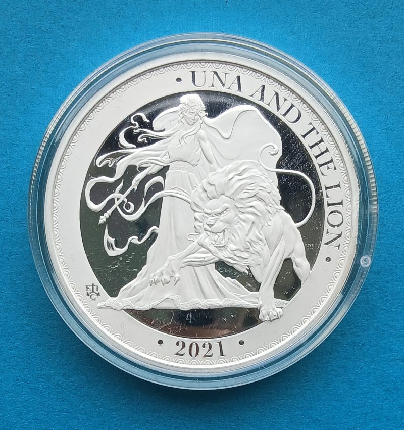 2021 St Helena Una & The Lion 2oz Silver Proof Coin (#645)
